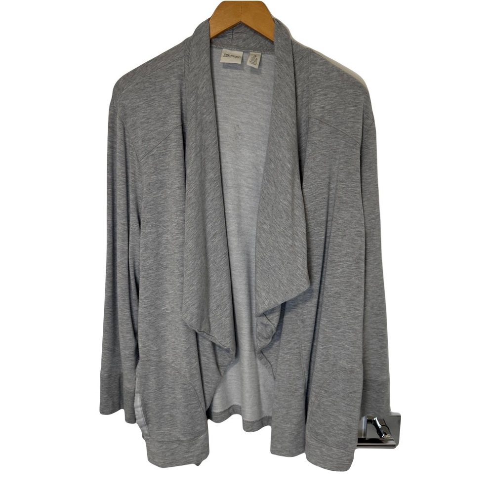 Chico’s  Zenergy  Women’s  XL  Gray  Open  Front   Cardigan  Sweater